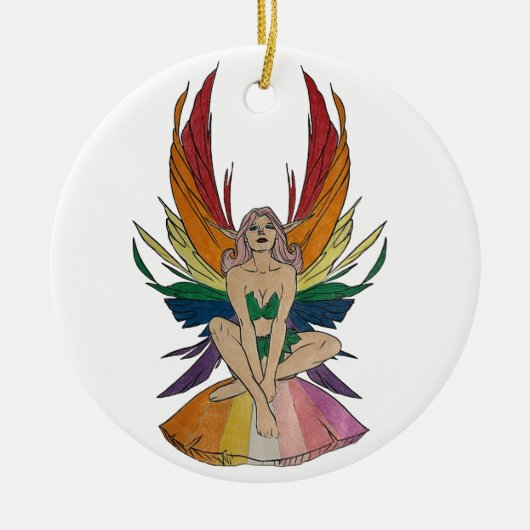 Lesbische Fee Keramik Ornament (Vorne)