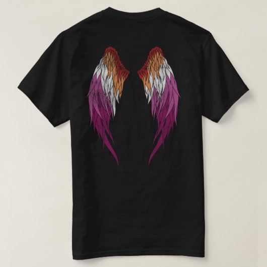 Lesbische Flagge - Angel Wings T-Shirt (Design Rückseite)