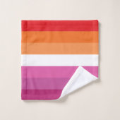 Lesbische Flagge Badhandtuch Set (Waschlappen)