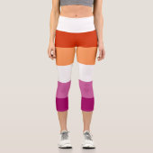 Lesbische Flagge Capri Leggings (Vorderseite)