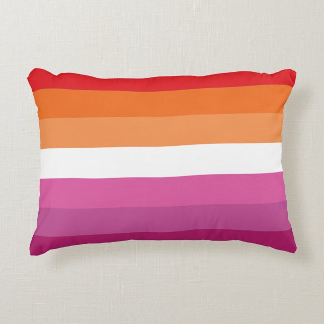 Lesbische Flagge Dekokissen (Vorderseite)