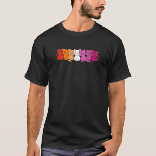 Lesbische Flagge Gay Pride Lgbq Katzen Süße Lesbis T-Shirt