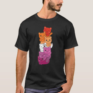 Lesbische Flagge Gay Pride LGBTQ Katzen Süße Lesbi T-Shirt