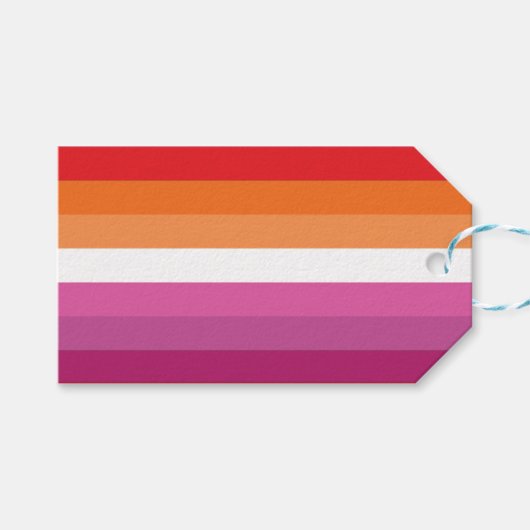 Lesbische Flagge Geschenkanhänger (Vorderseite (Horizontal))