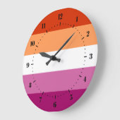Lesbische Flagge Große Wanduhr (Winkel)