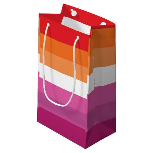 Lesbische Flagge Kleine Geschenktüte (Vorderseite Schrägansicht)