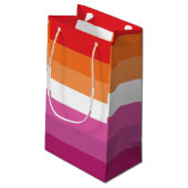 Lesbische Flagge Kleine Geschenktüte (Rückseite Schrägansicht)