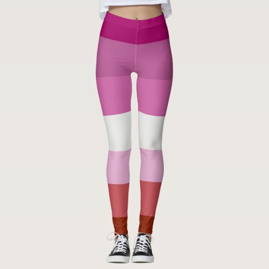 Lesbische Flagge Leggings (Vorderseite)