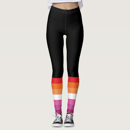 Lesbische Flagge Leggings (Vorderseite)