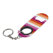 Lesbische Flagge Mini Flaschenöffner (Vorderseite Schrägansicht)