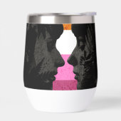 Lesbische Flagge mit zwei weiblichen Silhouetten (Links)