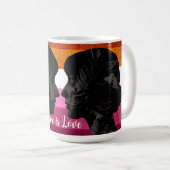 Lesbische Flagge mit zwei weiblichen Silhouetten Kaffeetasse (VorderseiteRechts)