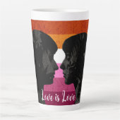 Lesbische Flagge mit zwei weiblichen Silhouetten Milchtasse (Vorderseite)