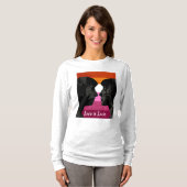 Lesbische Flagge mit zwei weiblichen Silhouetten T-Shirt (Vorne ganz)