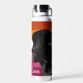 Lesbische Flagge mit zwei weiblichen Silhouetten Trinkflasche (Rückseite)