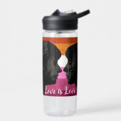 Lesbische Flagge mit zwei weiblichen Silhouetten Trinkflasche (Links)