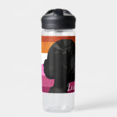 Lesbische Flagge mit zwei weiblichen Silhouetten Trinkflasche (Vorderseite)