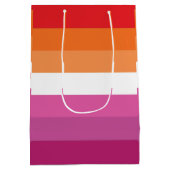 Lesbische Flagge Mittlere Geschenktüte (Rückseite)