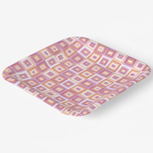 Lesbische Flagge Moderne Kunst Rotes Orange Rosa Pappteller (Gewinkelt)