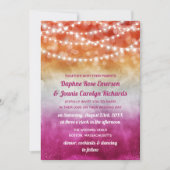 Lesbische Flagge Ombre String Lights Wedding Einladung (Vorderseite)