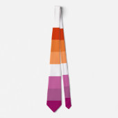 Lesbische Flagge Orange Pink Fuchsia Streifen LGBT Krawatte (Vorderseite)