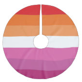 Lesbische Flagge Polyester Weihnachtsbaumdecke (Vorderseite)