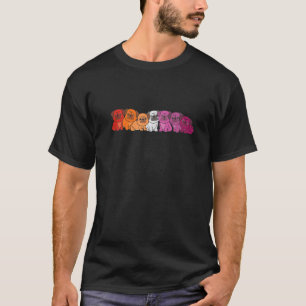 Lesbische Flagge Pride Lgbtq Hunde Lesbischer Mops T-Shirt