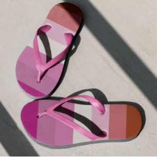 Lesbische Flagge Rosa Streifen Stolz Badesandalen