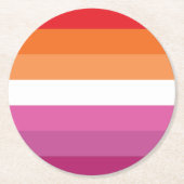 Lesbische Flagge Runder Pappuntersetzer (Vorderseite)