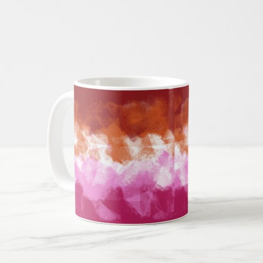 Lesbische Flaggenfarben Kaffeetasse (Vorderseite Links)