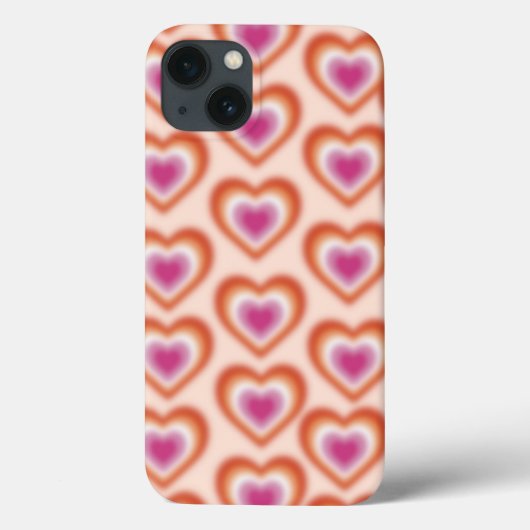 Lesbische Flaggenfarben mit verschwommenem Herz Case-Mate iPhone Hülle (Rückseite)