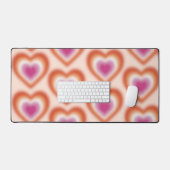 Lesbische Flaggenfarben mit verschwommenem Herz Schreibtischunterlage (Tastatur & Maus)