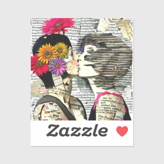 Lesbische Frauen in Liebe | Pride Kiss Aufkleber (Blatt)