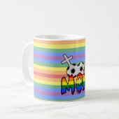 Lesbische Fußball-Mama (mit Regenbogen) Kaffeetasse (Vorderseite Links)