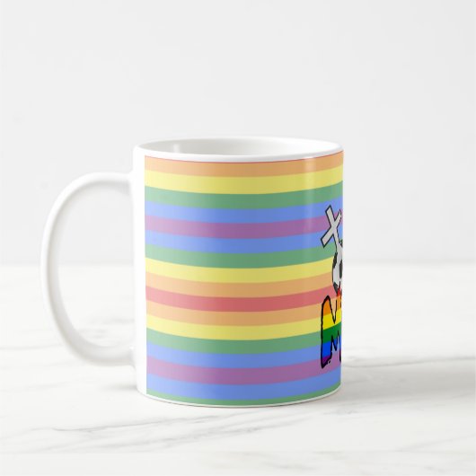 Lesbische Fußball-Mama (mit Regenbogen) Kaffeetasse (Links)