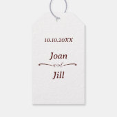 lesbische Gastgeschenk Hochzeit Geschenkanhänger (Rückseite)