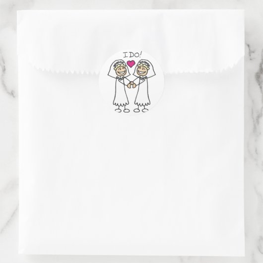 Lesbische Gastgeschenke Hochzeiten Runder Aufkleber (Tasche)