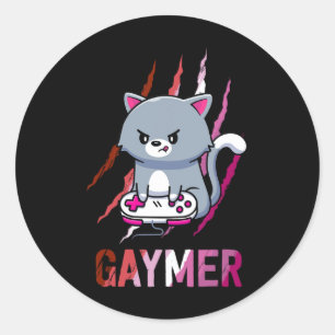 Lesbische Gaymer-Geek-Pride-LGBT-Videospiel-Liebha Runder Aufkleber