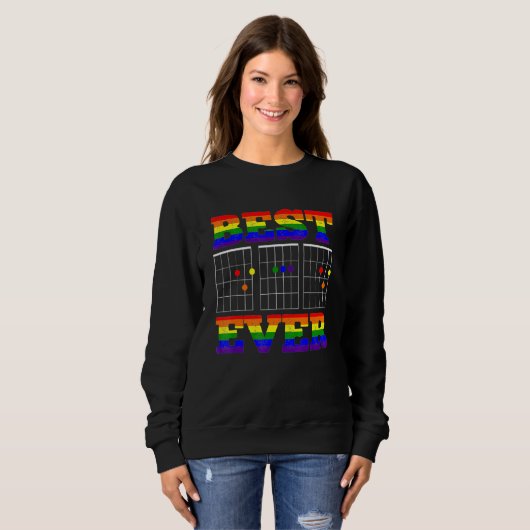 Lesbische Gitarre Bester Vater je Lgbt Gay Pride D Sweatshirt (Vorne ganz)