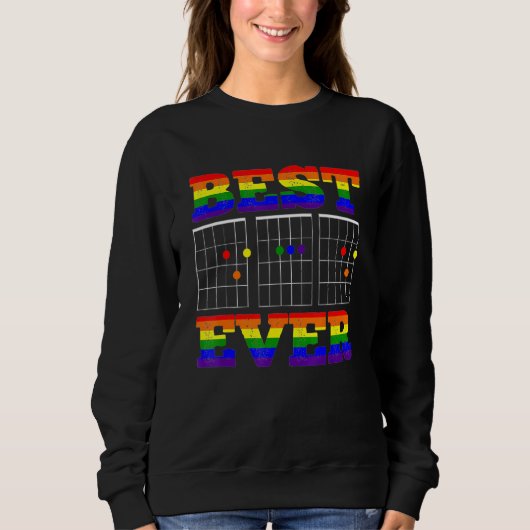 Lesbische Gitarre Bester Vater je Lgbt Gay Pride D Sweatshirt (Vorderseite)