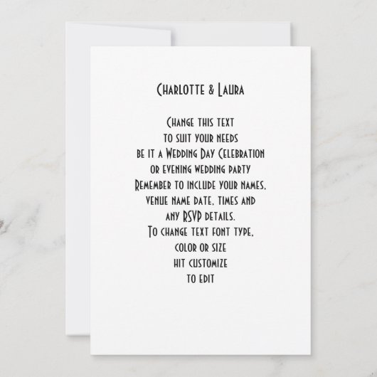 Lesbische gleichgeschlechtliche Ehe Coole Katzen H Einladung (Rückseite)