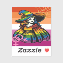 Lesbische Hexe in Regenbogenfarben Aufkleber