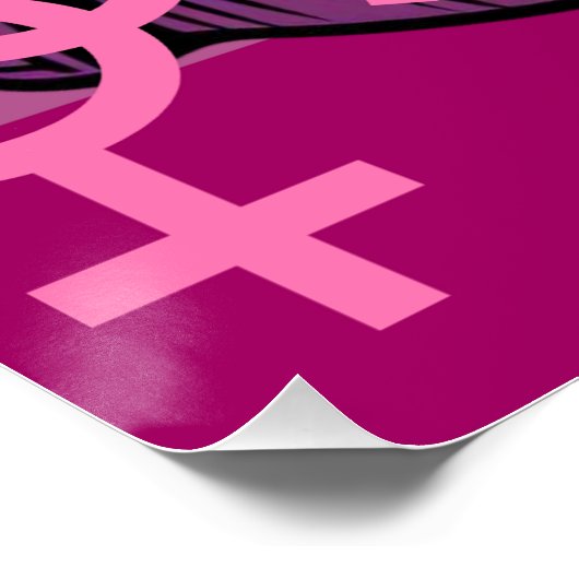 Lesbische Hexe in Regenbogenfarben Poster (Ecke)