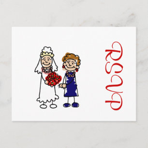 Lesbische Hochzeit eine Braut Einladungspostkarte