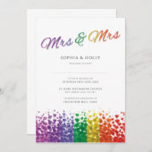 Lesbische Hochzeit Einladung mit Gay Pride Rainbow (Vorne/Hinten)