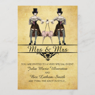 Lesbische Hochzeit - Gothic Steampunk Stil Einladung