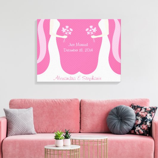 Lesbische Hochzeit Personalisiert Leinwanddruck (Insitu (Wohnzimmer))