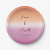 Lesbische Hochzeits-Pride-Flaggen-Gradient-Party Pappteller (Vorderseite)