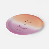 Lesbische Hochzeits-Pride-Flaggen-Gradient-Party Pappteller (Schrägansicht)