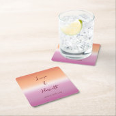 Lesbische Hochzeits-Pride-Flaggen-Gradient-Party Rechteckiger Pappuntersetzer (Vor Ort)